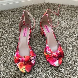 Betsey Johnson floral sandal block heels